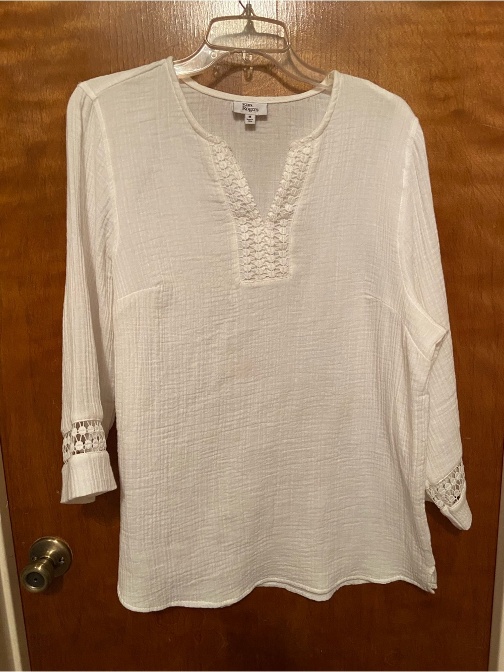Kim Roger’s White Gauze Top